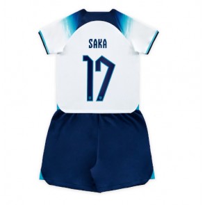 Maillot de foot Angleterre Bukayo Saka #17 Domicile enfant Monde 2022 Manches Courte (+ pantalon court)